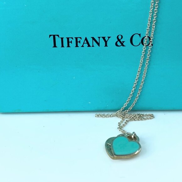 Tiffany Return To Tiffany Blue Double Heart Pendant in 925